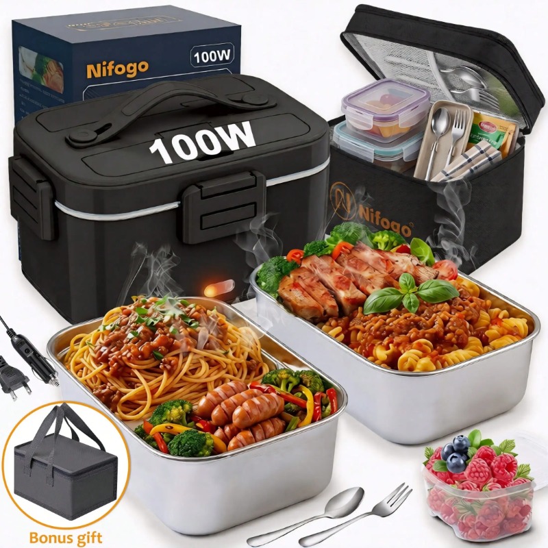 Meal Prep Bag - 100W Electric Heated Lunch Box, 1.8L