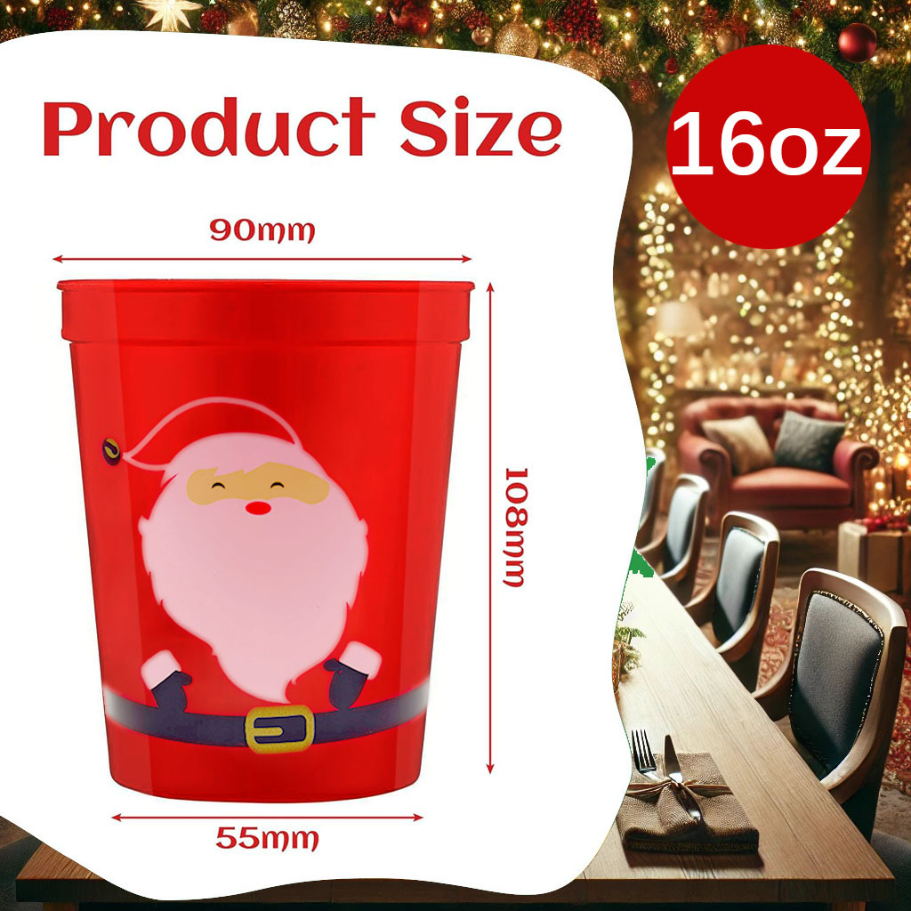 16 oz Merry Christmas Cup Food - Meal Prep Juice Bottles recension och pris