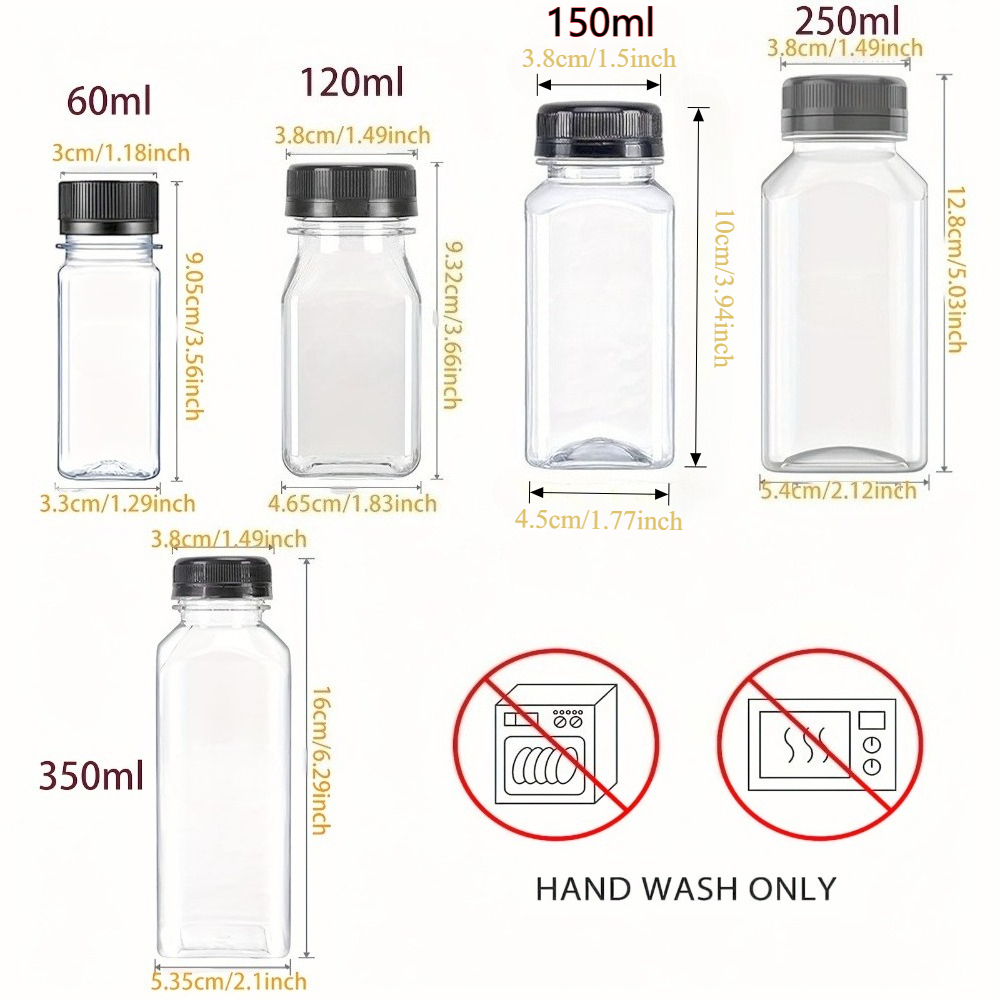 6pcs Reusable Transparent Plas - Meal Prep Juice Bottles recension och pris
