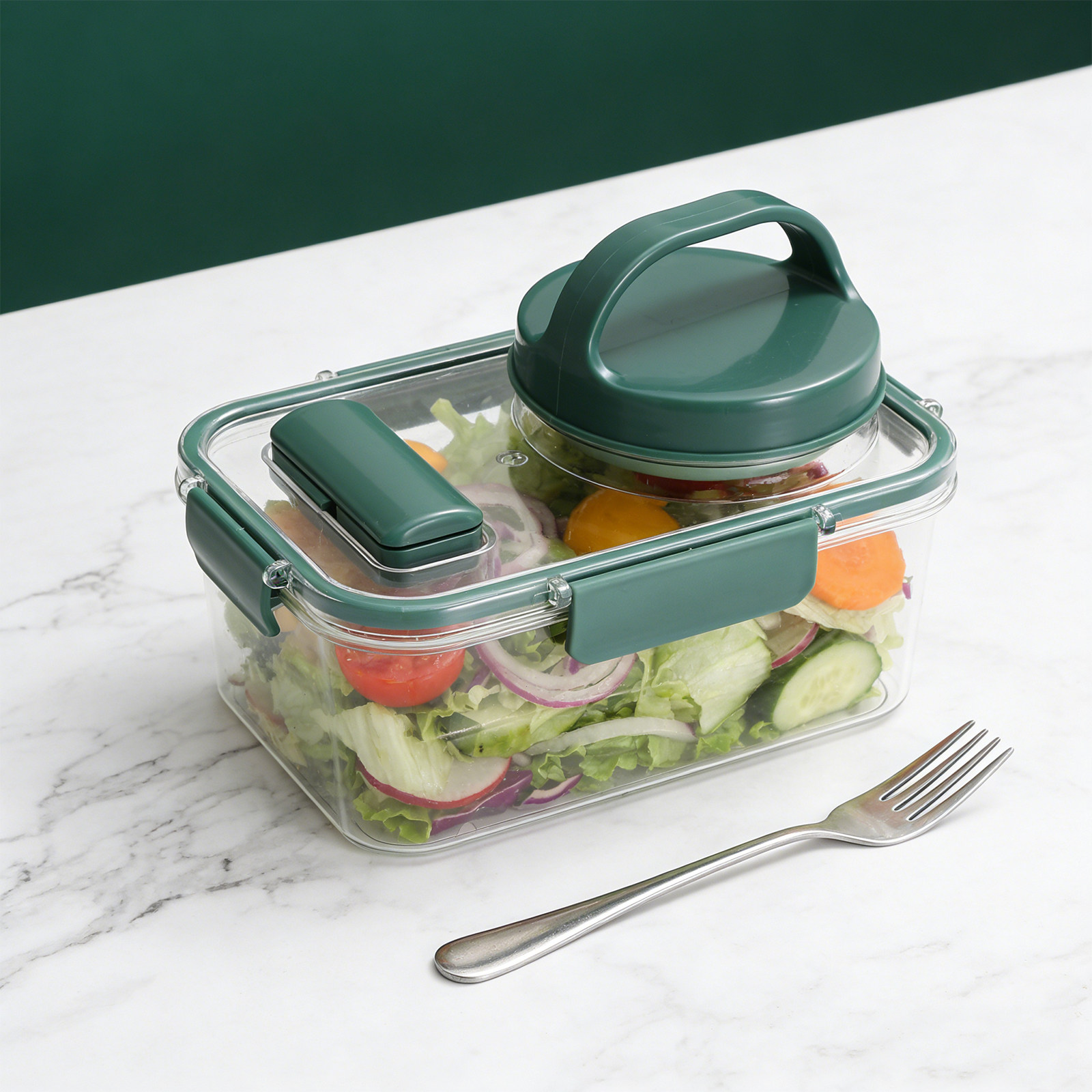 Salad Container with Dressing  - Meal Prep For Office recension och pris