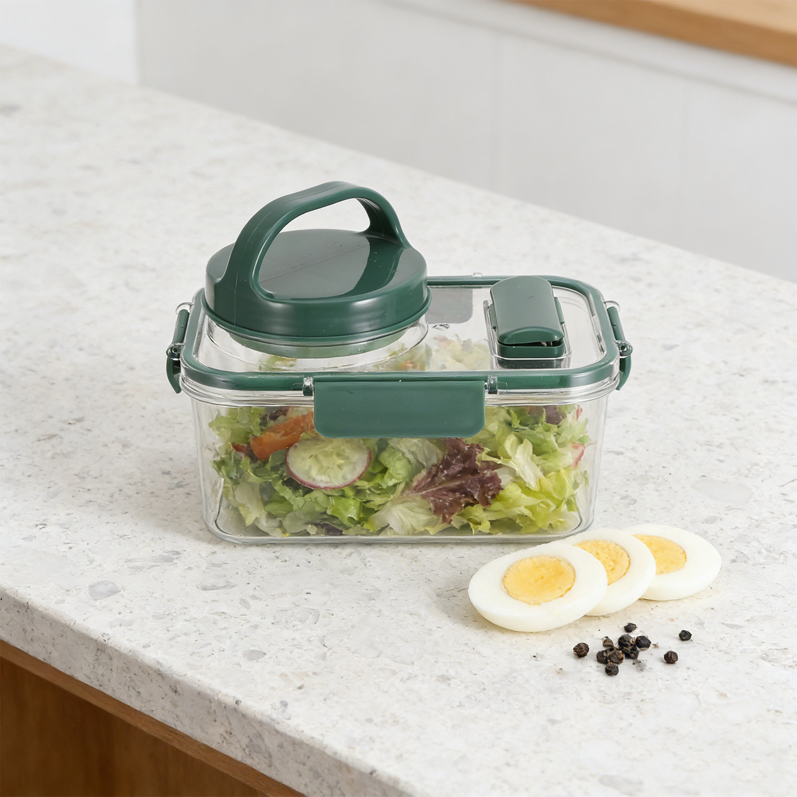Salad Container with Dressing  - Meal Prep For Office recension och pris