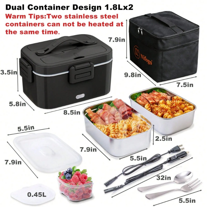 100W Electric Heated Lunch Box - Meal Prep Bag recension och pris