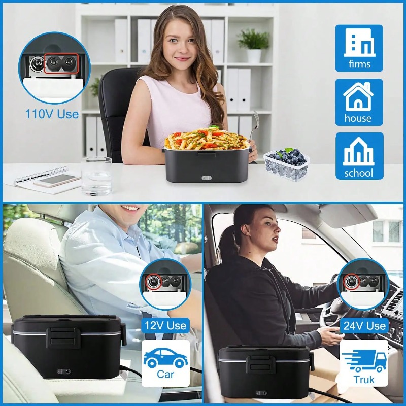 100W Electric Heated Lunch Box - Meal Prep Bag recension och pris