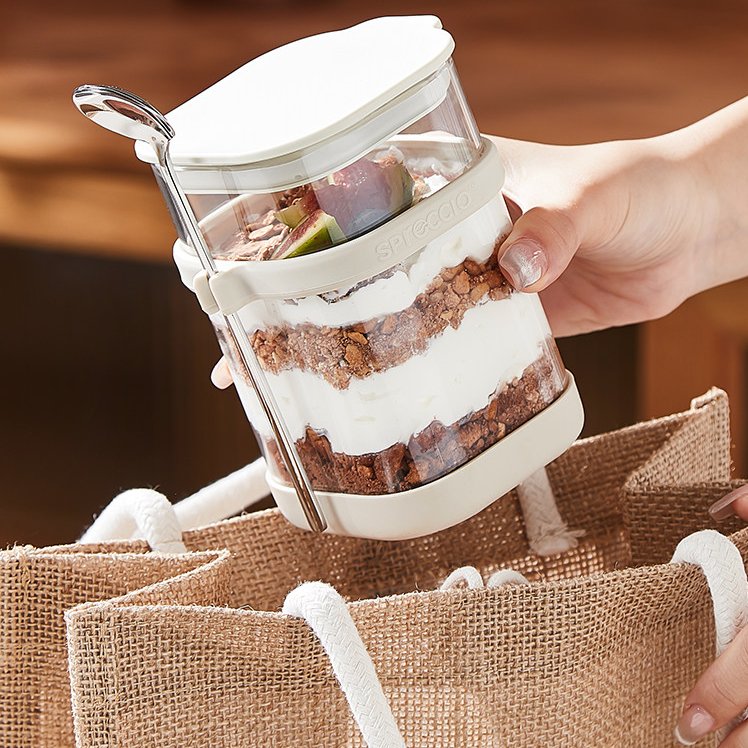 Glass Overnight Oats Cup with  - Overnight Oat Jar recension och pris