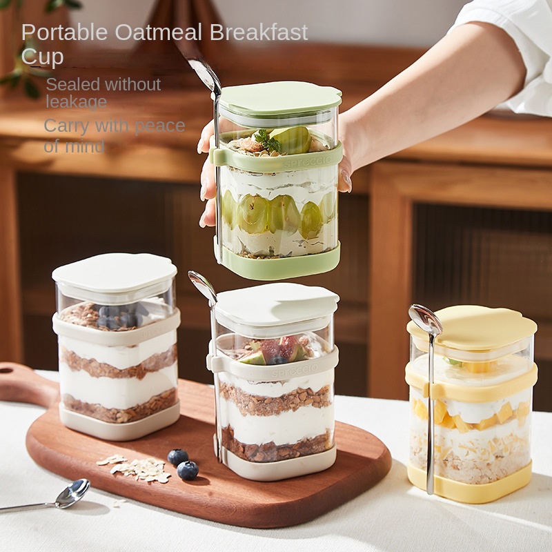 Glass Overnight Oats Cup with  - Overnight Oat Jar recension och pris