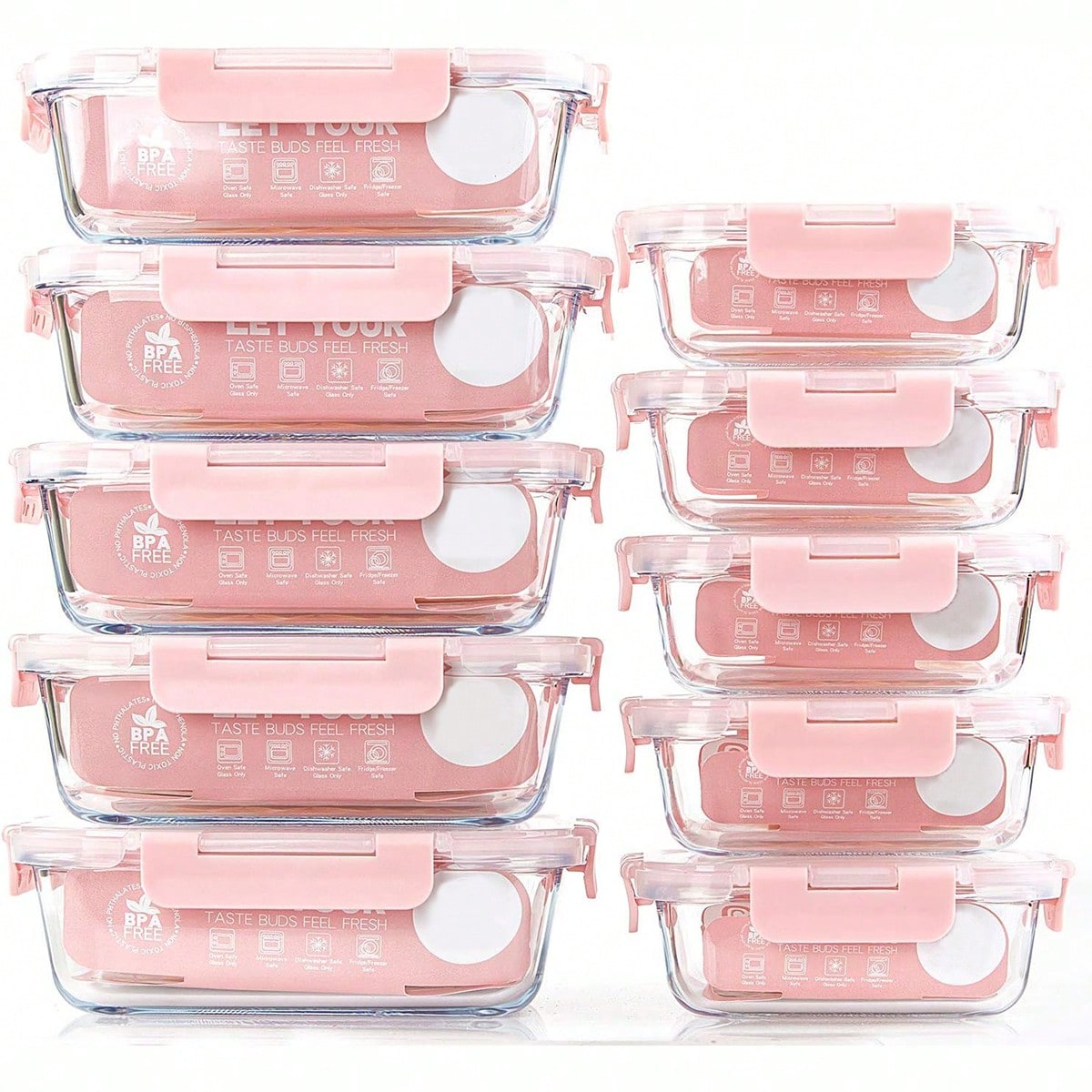10 Pack Glass Meal Prep Contai - Meal Prep Box recension och pris