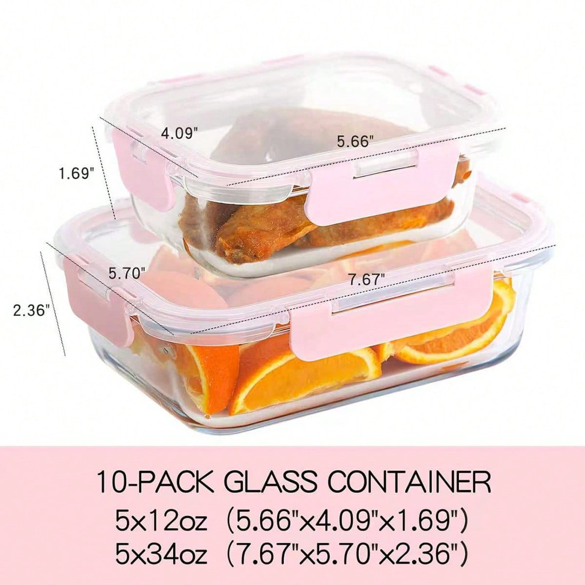 10 Pack Glass Meal Prep Contai - Meal Prep Box recension och pris