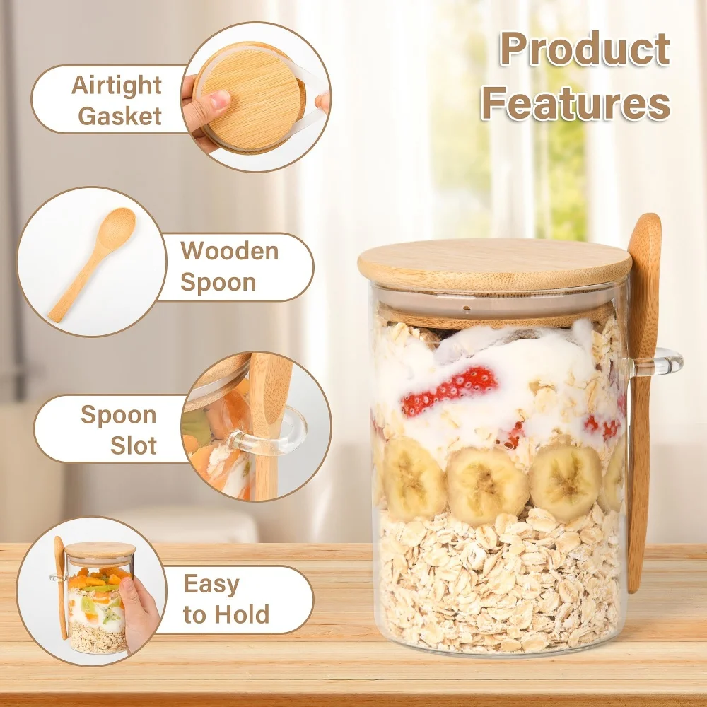 yes1/2/3/4pcs Overnight Oats C - Overnight Oat Jar recension och pris