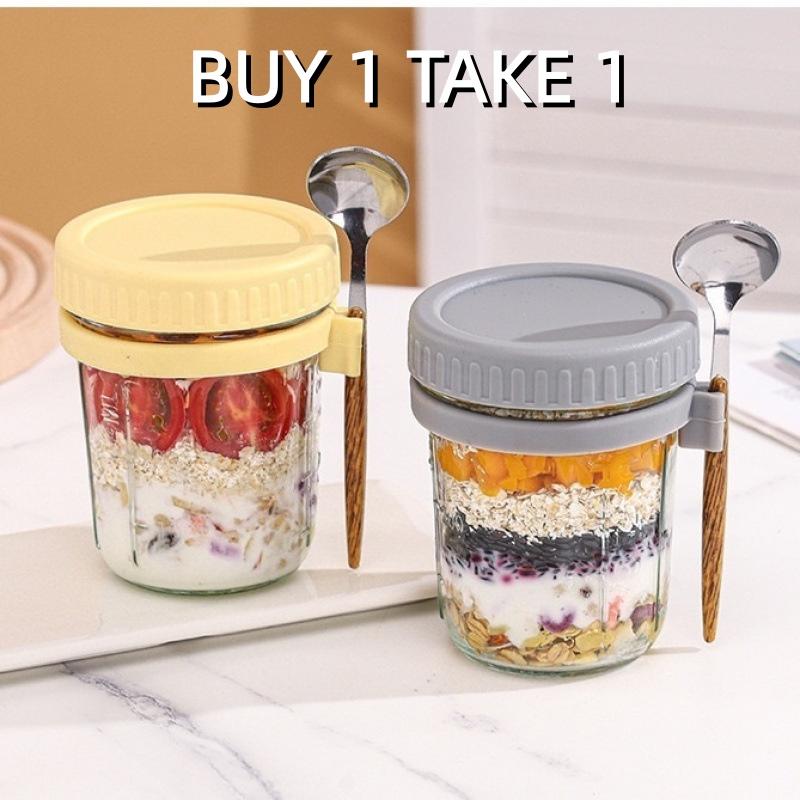 1/2PCS 350ml Reusable Glass Ov - Overnight Oat Jar recension och pris
