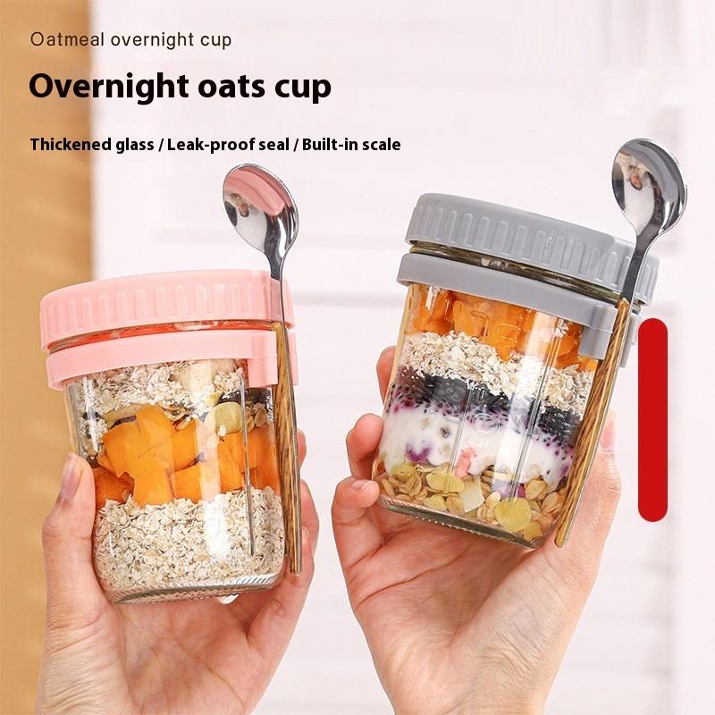1/2PCS 350ml Reusable Glass Ov - Overnight Oat Jar recension och pris