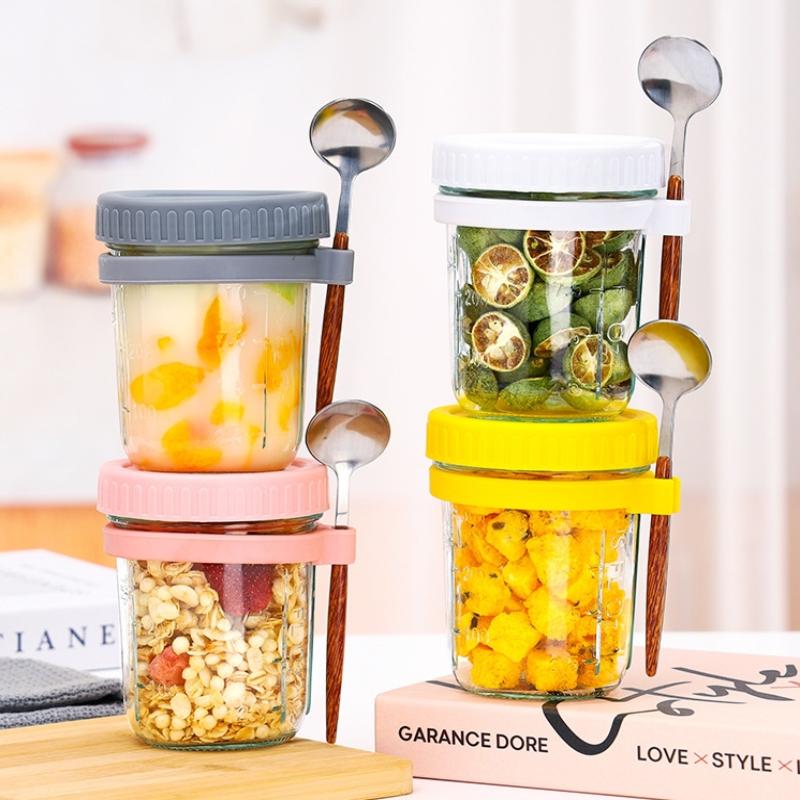 1/2PCS 350ml Reusable Glass Ov - Overnight Oat Jar recension och pris
