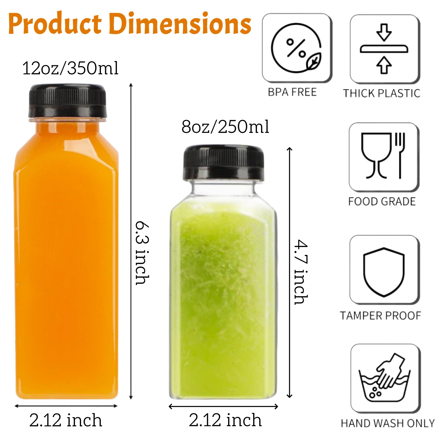 20-80pcs Plastic Juice Bottles - Meal Prep Juice Bottles recension och pris