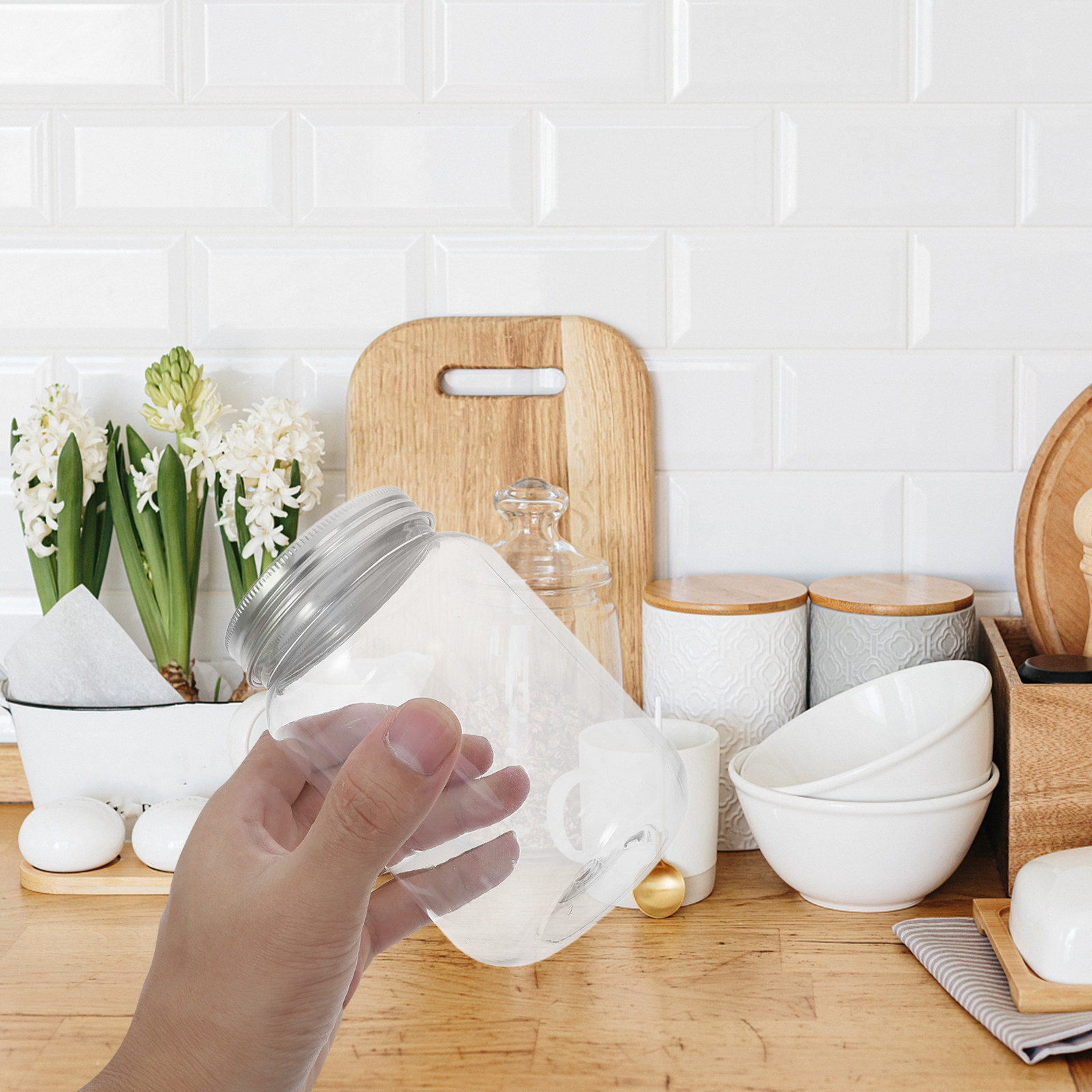 4Pcs Refillable Clear Plastic  - Overnight Oat Jar recension och pris