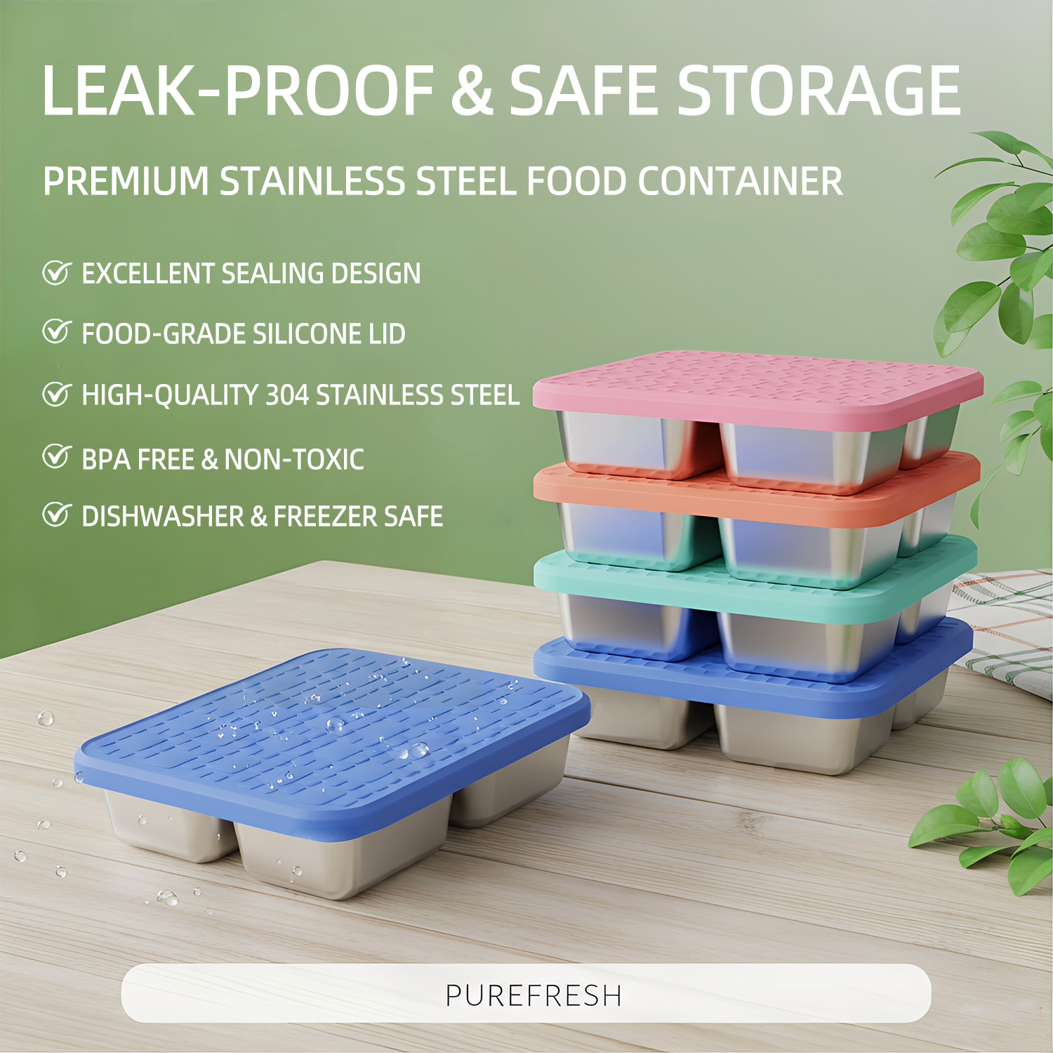 304 Stainless Steel Divided Lu - Meal Prep Box recension och pris