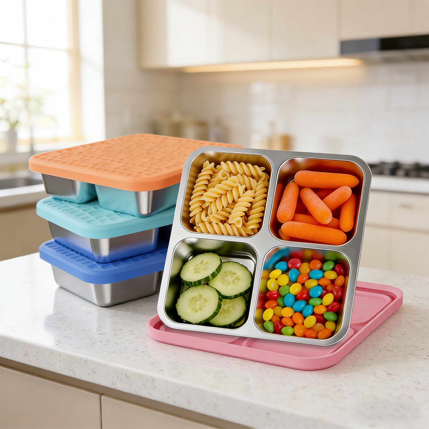 304 Stainless Steel Divided Lu - Meal Prep Box recension och pris