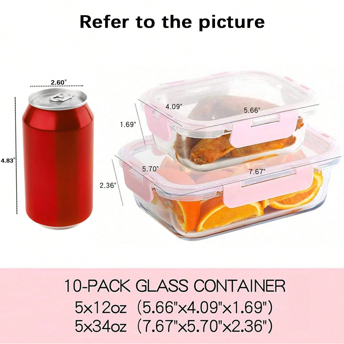 10 Pack Glass Meal Prep Contai - Meal Prep Lunch recension och pris