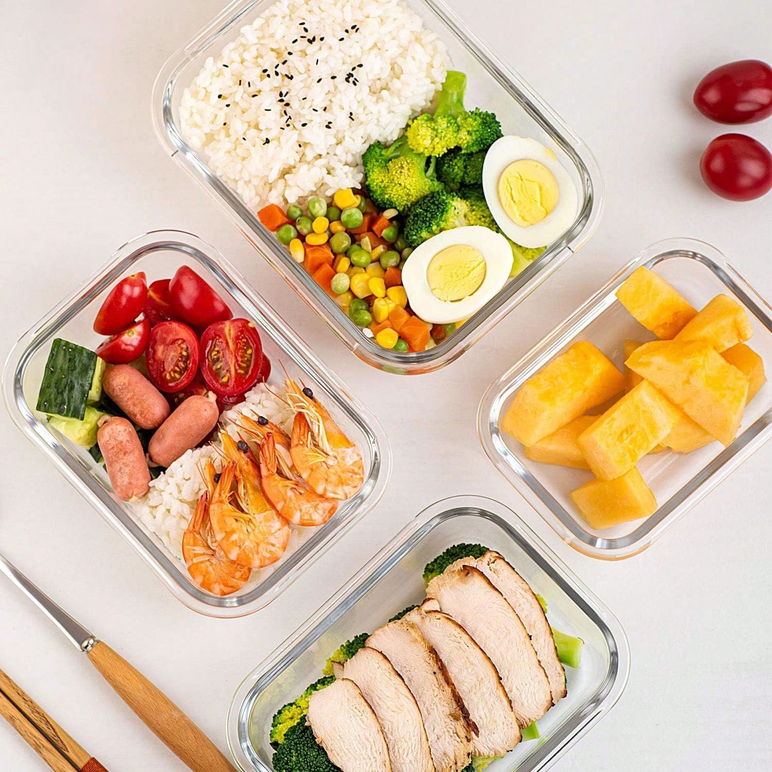 10 Pack Glass Meal Prep Contai - Meal Prep Lunch recension och pris