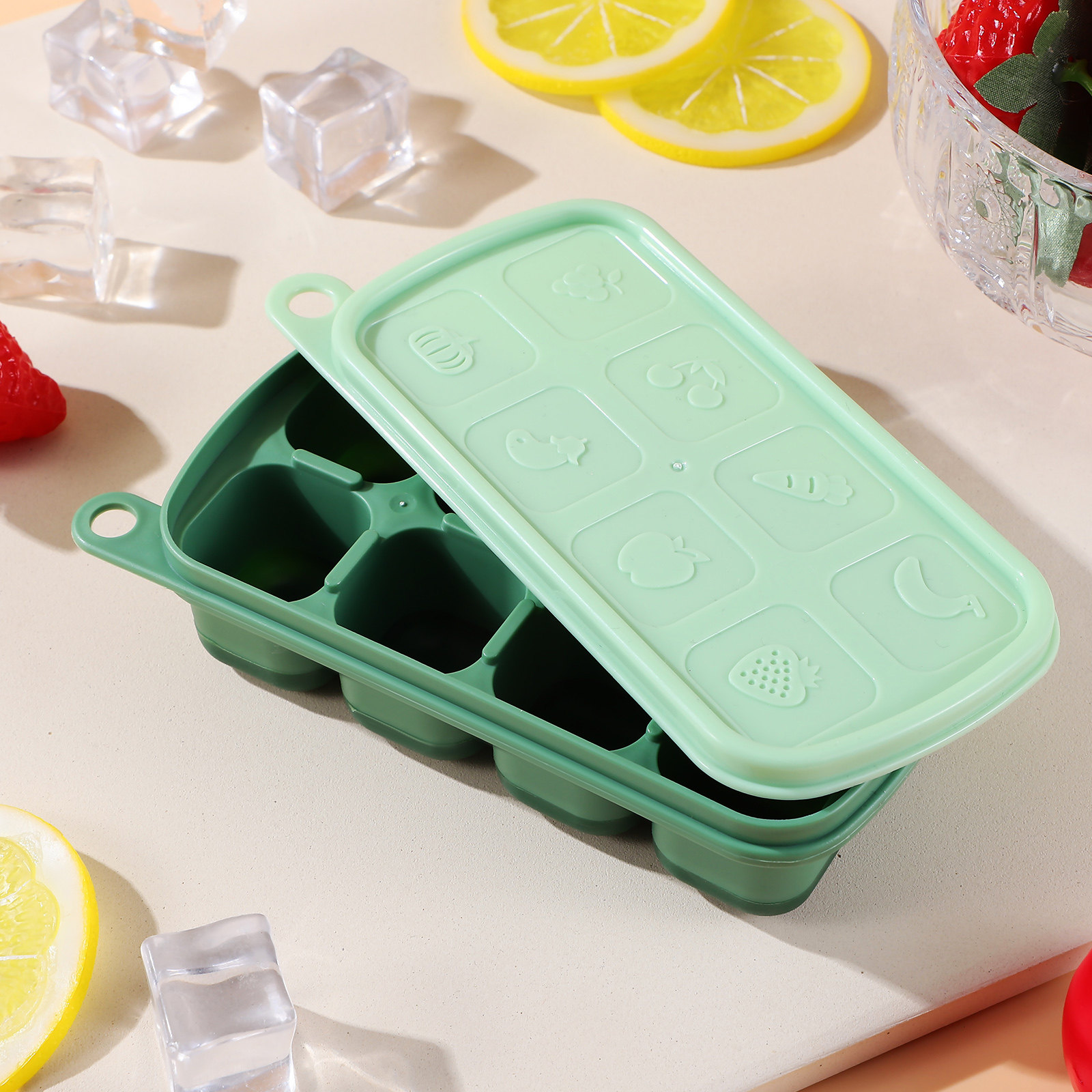 Silicone Ice Cube Tray with Li - Meal Prep Easy recension och pris